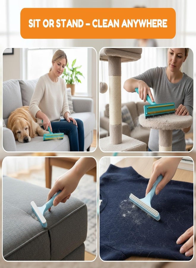 BoxZone 3 In 1 Carpet Rake for Pet Hair Removal Tool with Long & Short Handle and Rubber Detail Brush, Carpet Brush for Pet Hair, Deep Cleaning Pet Hair Removal Broom for Carpets Couches Rug Furniture - Image 4