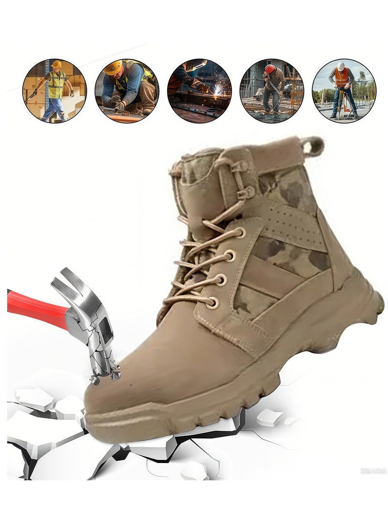 Verci Steel Toe Safety Shoes for Work Lightweight Comfortable Puncture Proof Non-Slip Industrial Work Shoes (43) - Image 1