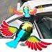 acdiac Fun Flaps Wings Flying Birds Car Sticker Decor for Engine Hood Roof Rearview Mirror Trunk Lid SUV Pickup Exterior Decoration1PCS RedGreen - Image 2