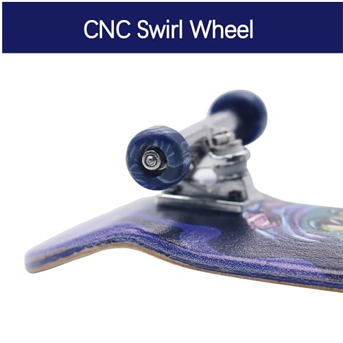 RACOFSB Pro Fingerboard 34mm Wooden Board Professional Finger Skateboard Trucks CNC Swirl Wheels (Alien) - Image 5