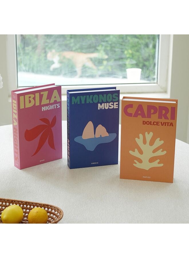 3PCS Preppy Decorative Fake Books Funky Aesthetic Room Decor Coffee Table Faux Books Decor for Decoration Bookshelf Stuff Things(Preppy Travel) - Image 4