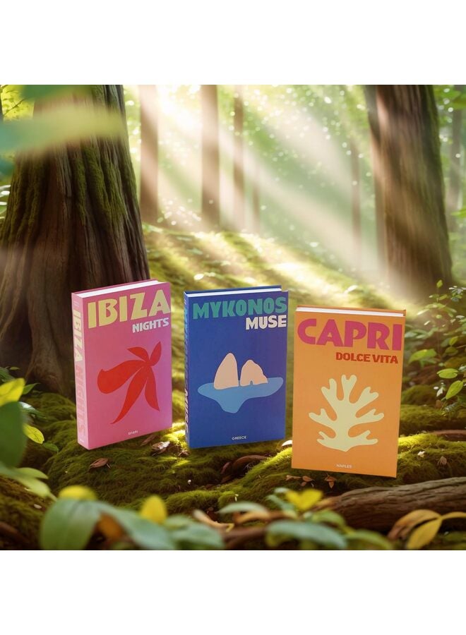 3PCS Preppy Decorative Fake Books Funky Aesthetic Room Decor Coffee Table Faux Books Decor for Decoration Bookshelf Stuff Things(Preppy Travel) - Image 5