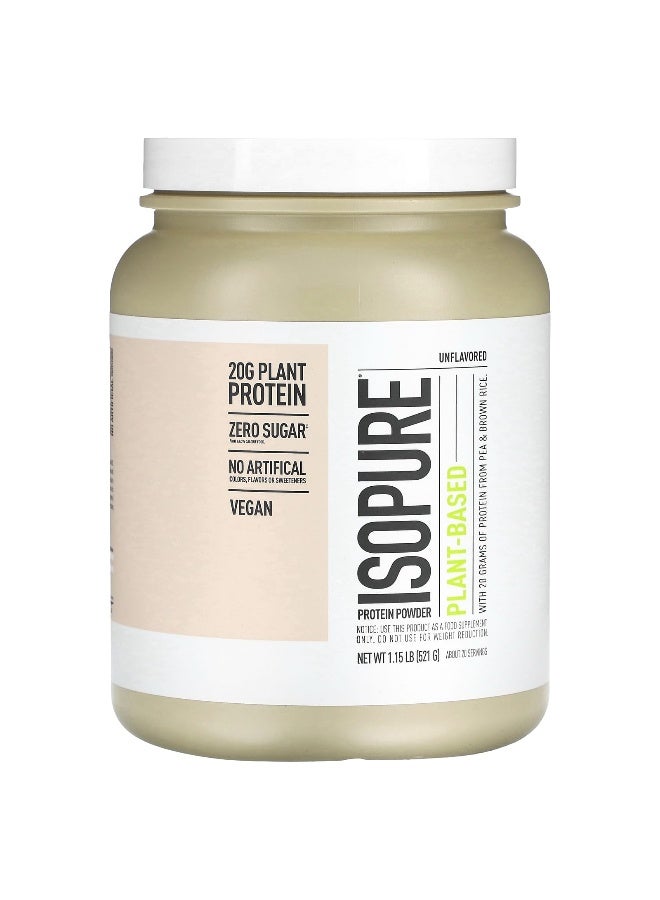 Isopure أيزوبور، مسحوق بروتين نباتي، بدون نكهة، 1.15 رطل (521 جرام) - Image 1
