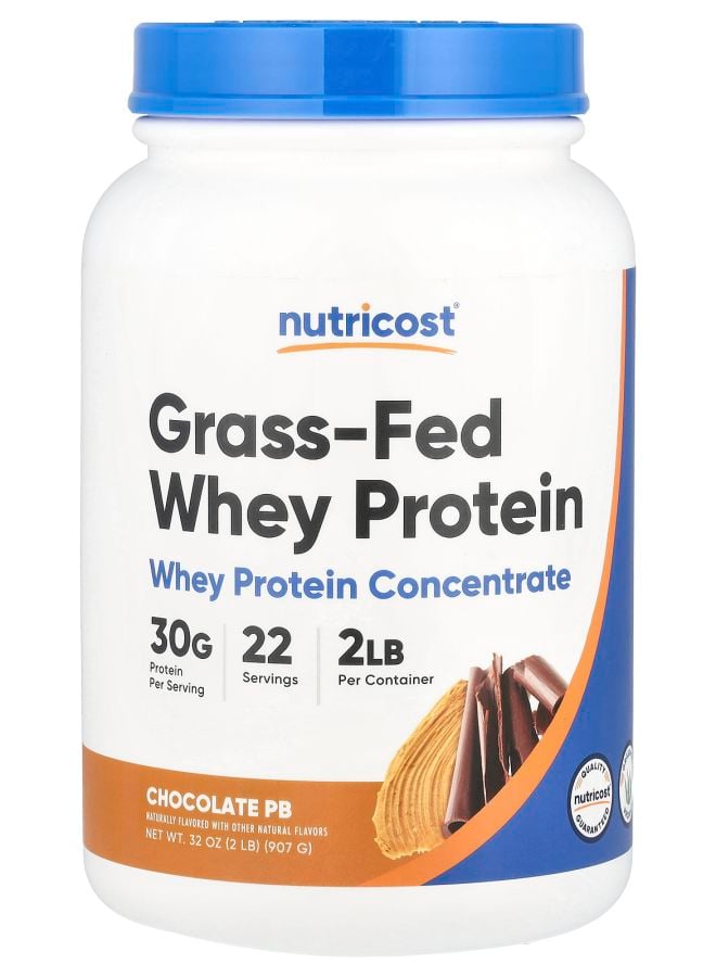 Nutricost Grass-Fed Whey Protein Concentrate Chocolate PB 2 lbs (907 g)