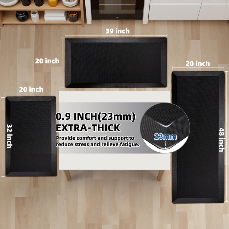 Tyrot Anti Fatigue Kitchen Mats for Floor, 9/10 Extra Thick Cushioned Standing Desk Mat, Comfort Memory Foam Ergonomic Kitchen Rugs and Mats Non-Slip Waterproof for Office, Kitchen, Sink, 20" x 32" - Image 4