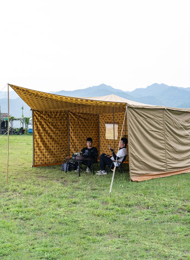 AL SANIDI خيمة التخييم المتألقة، خيمة التخييم البرية، بيج، الحجم 400*300*190 سم - Image 2