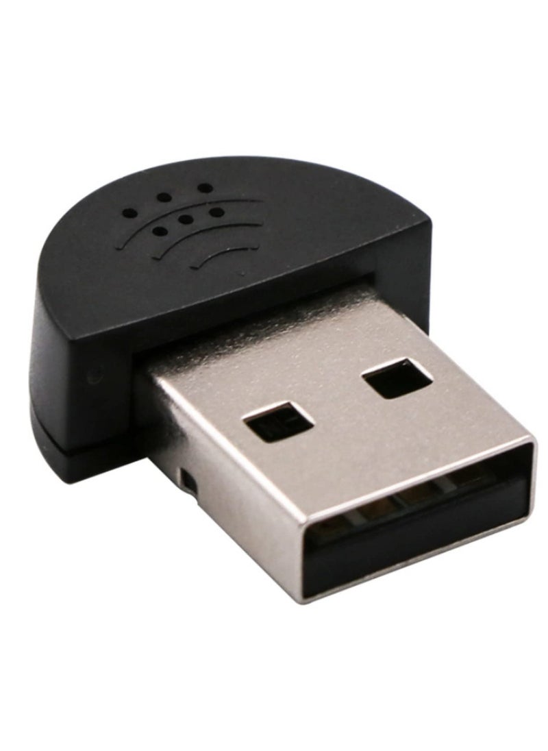 Generic Mini USB 2.0 Microphone Portable Studio Quality Mic with Audio Adapter Compatible with Laptop  Notebook, PC, MSN, Skype - Plug & Play, Driver-Free  - Image 1