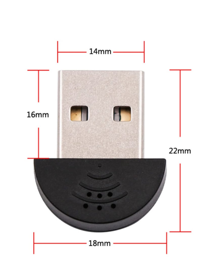 Generic Mini USB 2.0 Microphone Portable Studio Quality Mic with Audio Adapter Compatible with Laptop  Notebook, PC, MSN, Skype - Plug & Play, Driver-Free  - Image 2