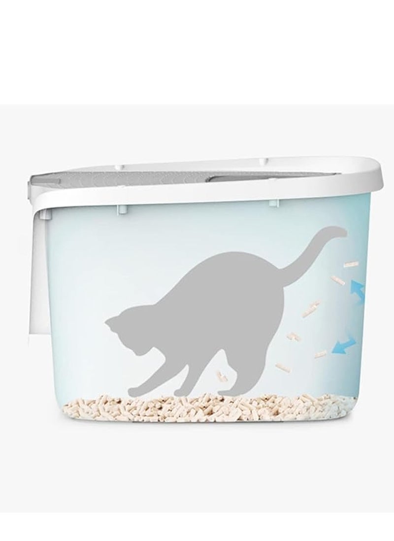 Cat Litter Box Extra Large 75L, Closed Litter Box, Cat Litter Tray fully enclosed cat litter box Large,Cat Litter Box with Door, Sandbox Large Cat Toilet with Lid,Scoop