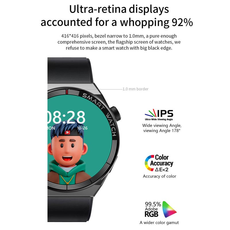 Smart Watch: 1.85" HD Display, 92% Screen Ratio, 416×416 Pixels - IP67 Waterproof, 45-Day Standby Time Sports Watch for Android & IOS Users - Image 4
