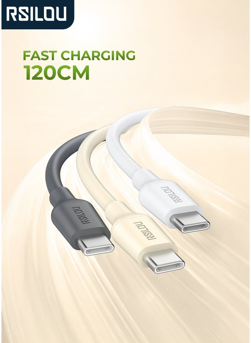 RSILOU-R2030 Type-C to Type-C Fast Charging Data Cable – 120cm, High-Speed Charging & Data Transfer, Tangle-Free - Image 1