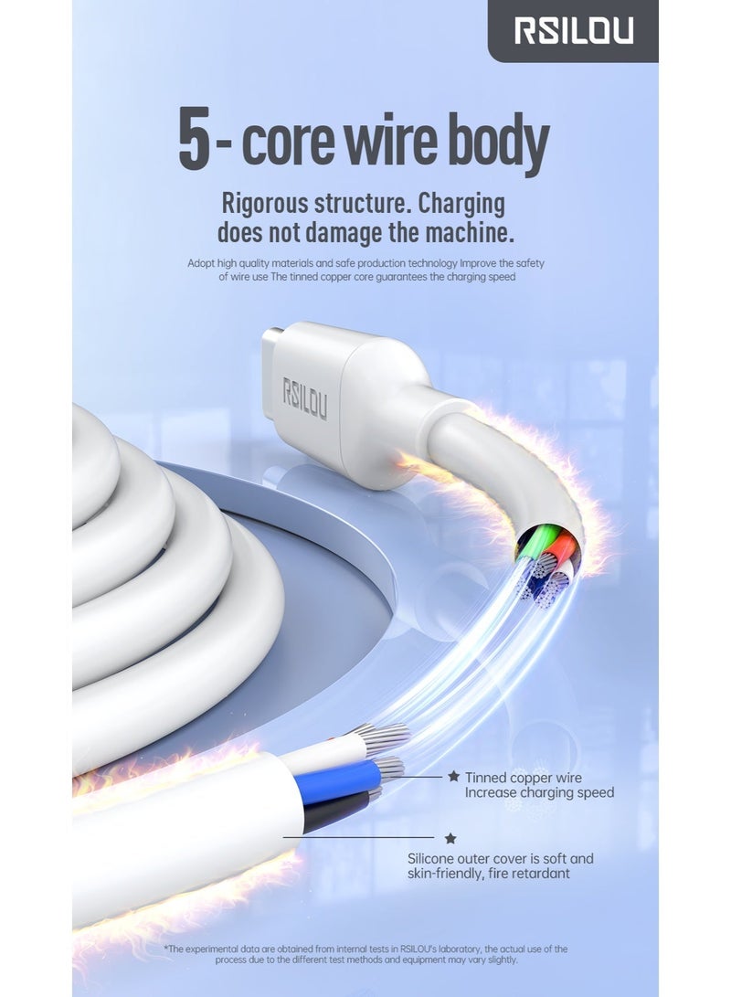 RSILOU-R2030 Type-C to Type-C Fast Charging Data Cable – 120cm, High-Speed Charging & Data Transfer, Tangle-Free - Image 5
