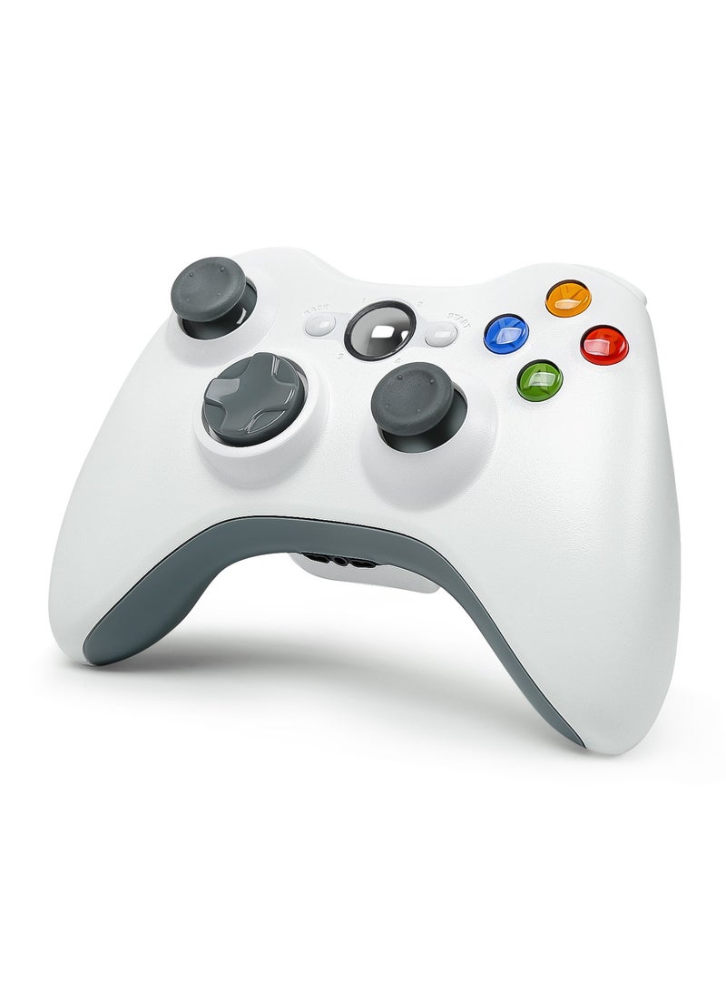 لوحة لعب لاسلكية 2.4 جيجاهرتز لتحكم Xbox 360 مع مهتز لتحكم Xbox 360 Slim ويندوز 10 7 8 جهاز كمبيوتر شخصي لعبة كونسول (أبيض) - Image 2