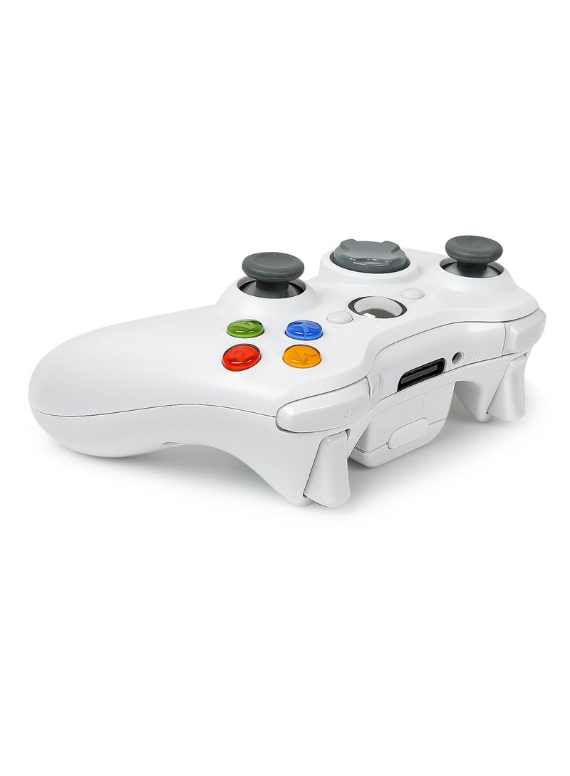 لوحة لعب لاسلكية 2.4 جيجاهرتز لتحكم Xbox 360 مع مهتز لتحكم Xbox 360 Slim ويندوز 10 7 8 جهاز كمبيوتر شخصي لعبة كونسول (أبيض) - Image 3