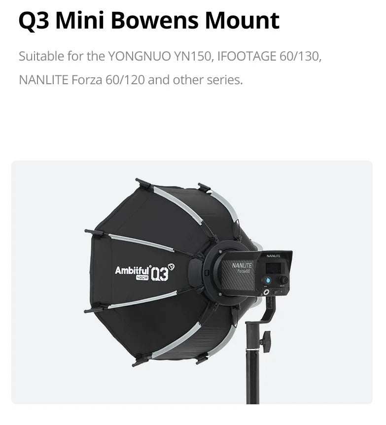 أمبيتيفول صندوق إضاءة ناعم Ambitful, 40cm With Grid - Image 3