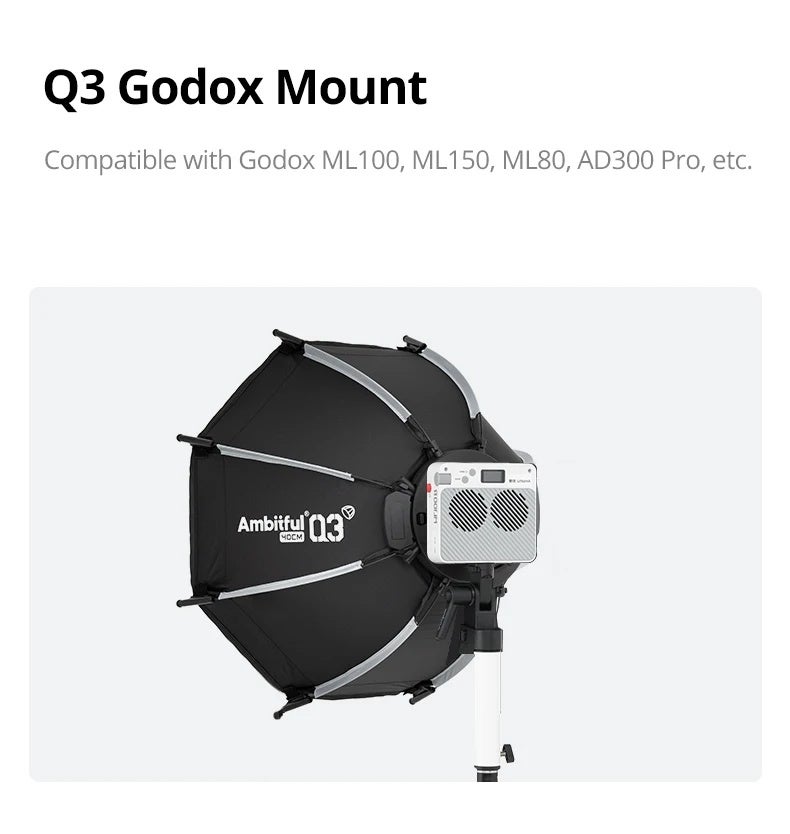 أمبيتيفول صندوق إضاءة ناعم Ambitful, 40cm With Grid - Image 5
