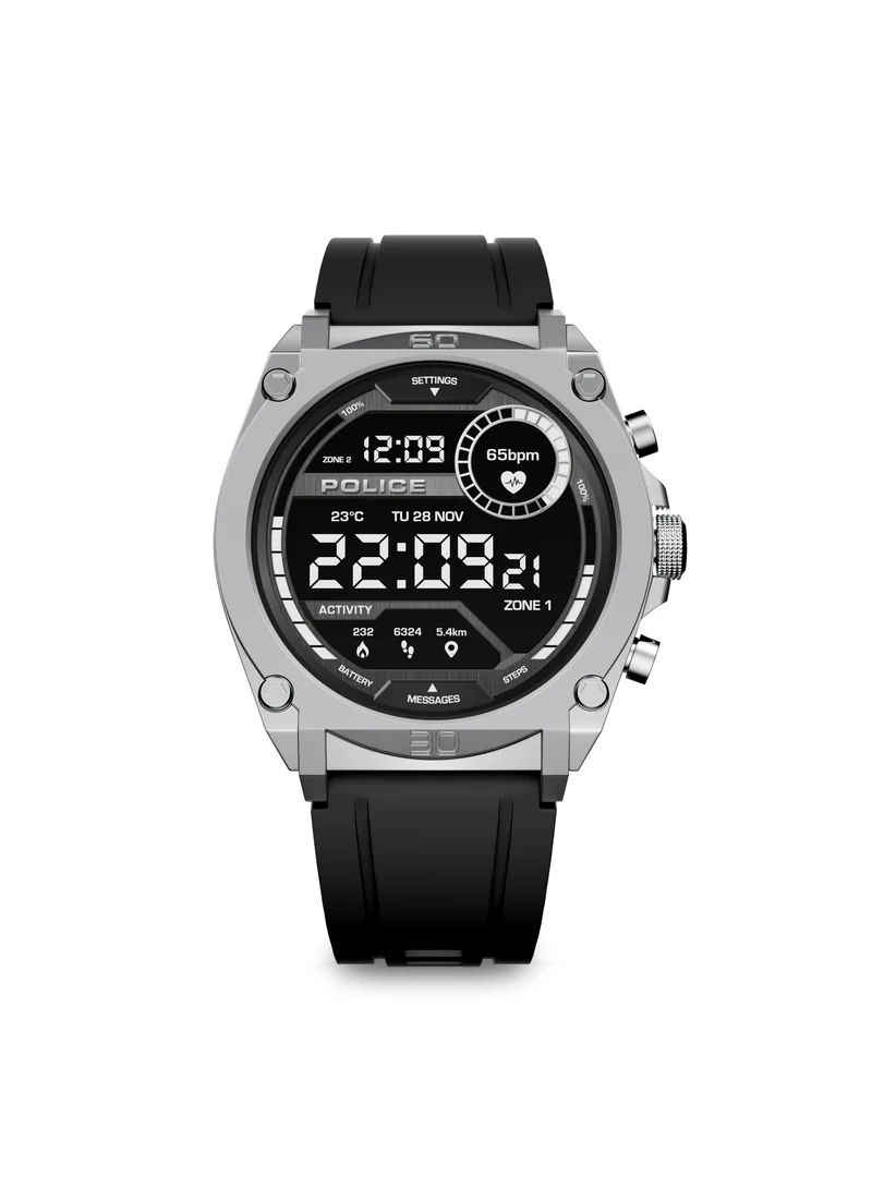 بوليس My Avatar Alloy Case Black Silicone Strap Gents Smartwatch with Amoled Glass IP68 - 45mm