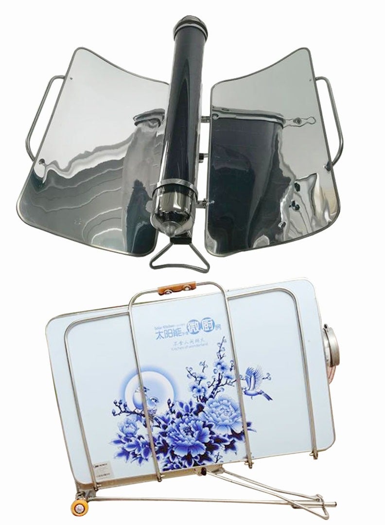 Solar BBQ Grill for healthy meals and camping  and grilling food plus making soup and hot drinks
