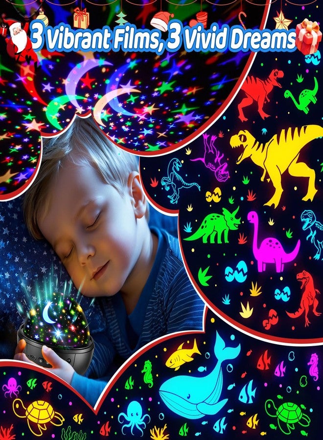 COOLNIGHT Night Light for Kids,93 Lighting+3 Films Kids Night Light Projector,Remote+Dimmable Star Projector,360° Ceiling Stars Glow in The Dark Stars,Christmas Gifts for 4 Year Old Boy Birthday Gift - Image 2