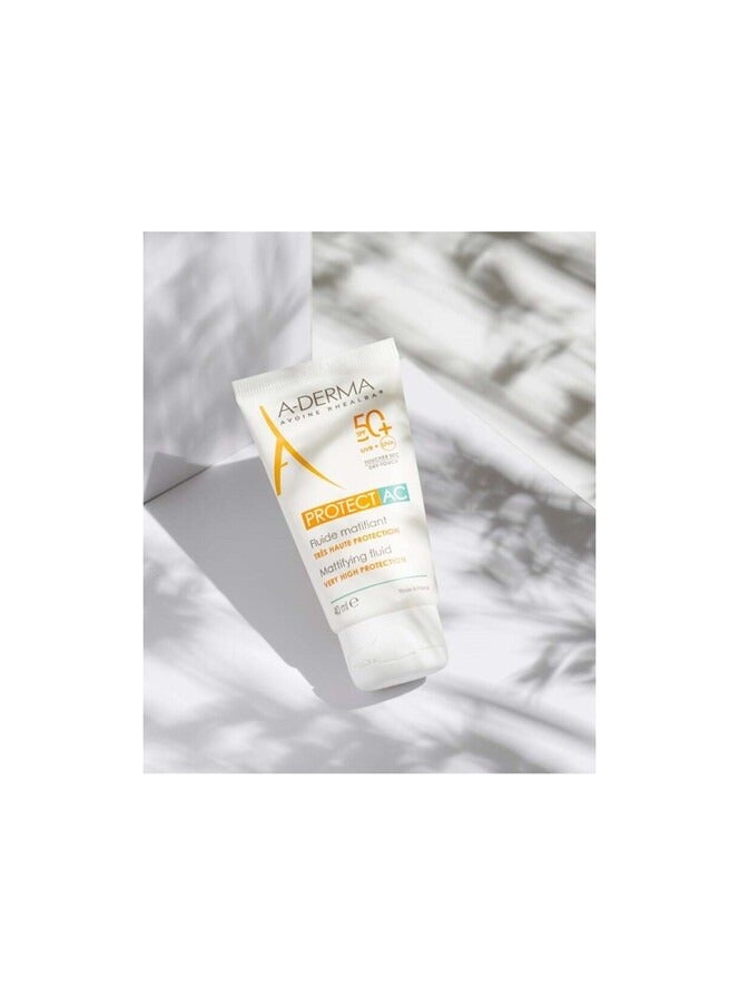 A-DERMA A Derma Protect Ac Matifying Fluid Sunscreen for Acne Skin SPF50 + 40ml - Image 2