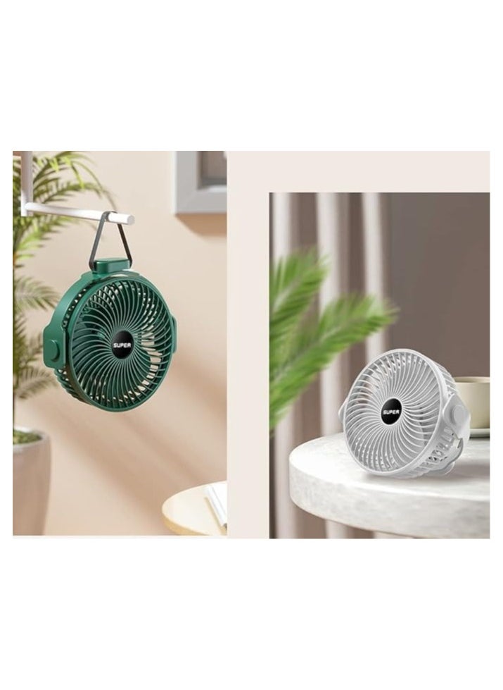 Generic - Mini USB Desk Fan Rotatable for Home, Office, Study Table (Green, White)-2591 - Image 1
