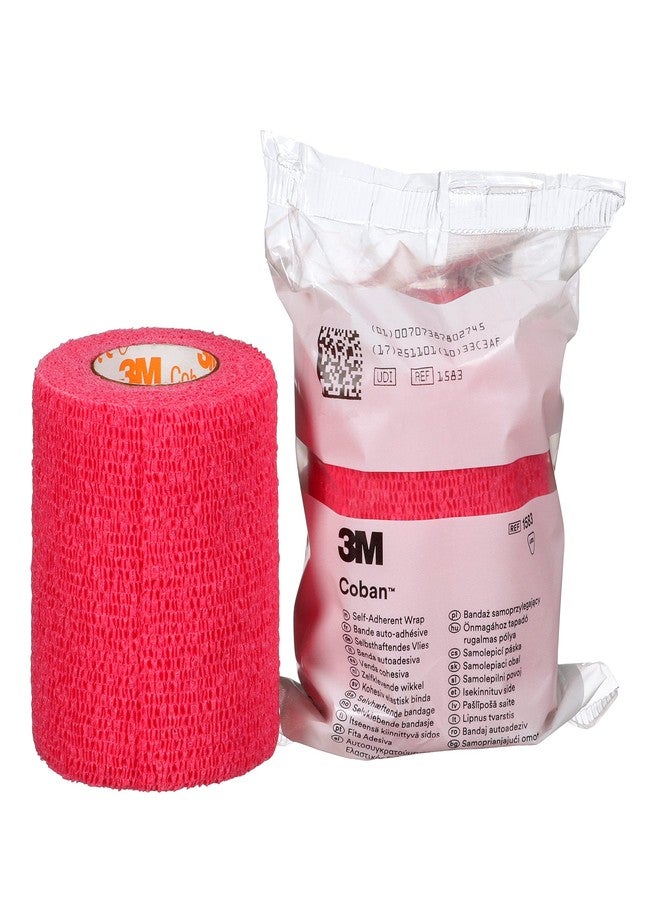 Coban 3M Coban Elastic Self-Adherent Cohesive Bandage Red NonSterile 3" x 5 Yd 24 Ct - Image 1