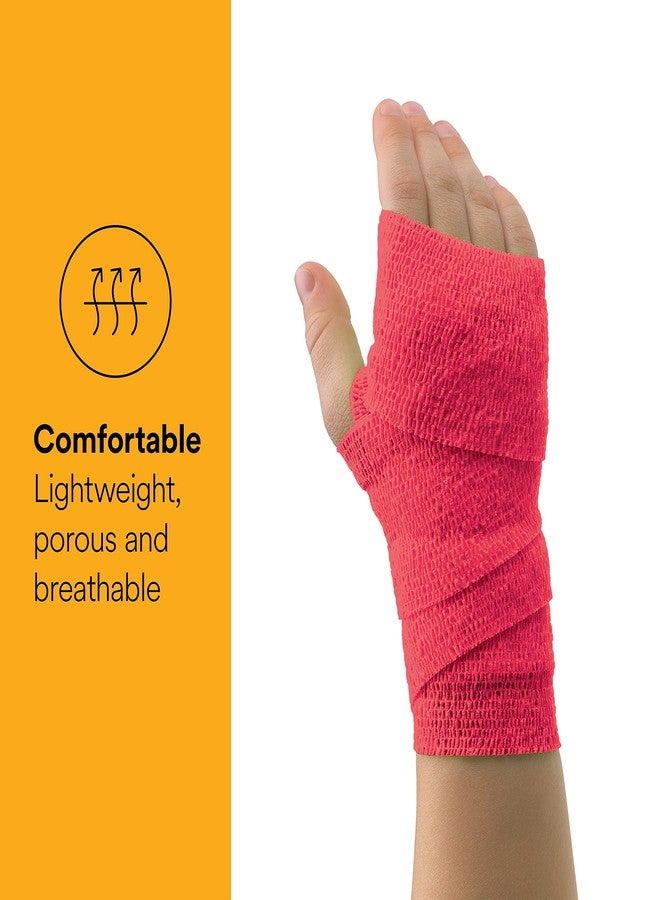 Coban 3M Coban Elastic Self-Adherent Cohesive Bandage Red NonSterile 3" x 5 Yd 24 Ct - Image 2