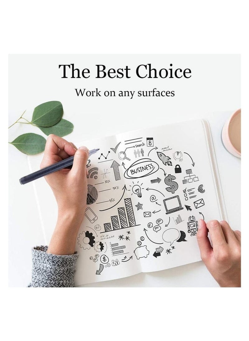 Flysea 6 Pack Paint Pens Black Marker 0.7mm Acrylic White Permanent Marker, White Paint Pens for Rock Painting Stone Ceramic Glass Wood Plastic Glass Metal Canvas Water-based Extra Fine Point - Image 3