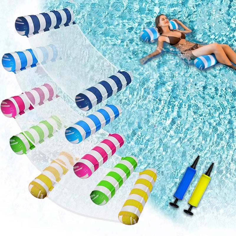 RR-INTL 5 Pack Upgrated XL Water Pool Floats, 4-in-1 (Hammock, Saddle, Lounge Chair, Drifter) Multi-Purpose Water Pool Float, Non-Stick PVC Material - Image 1