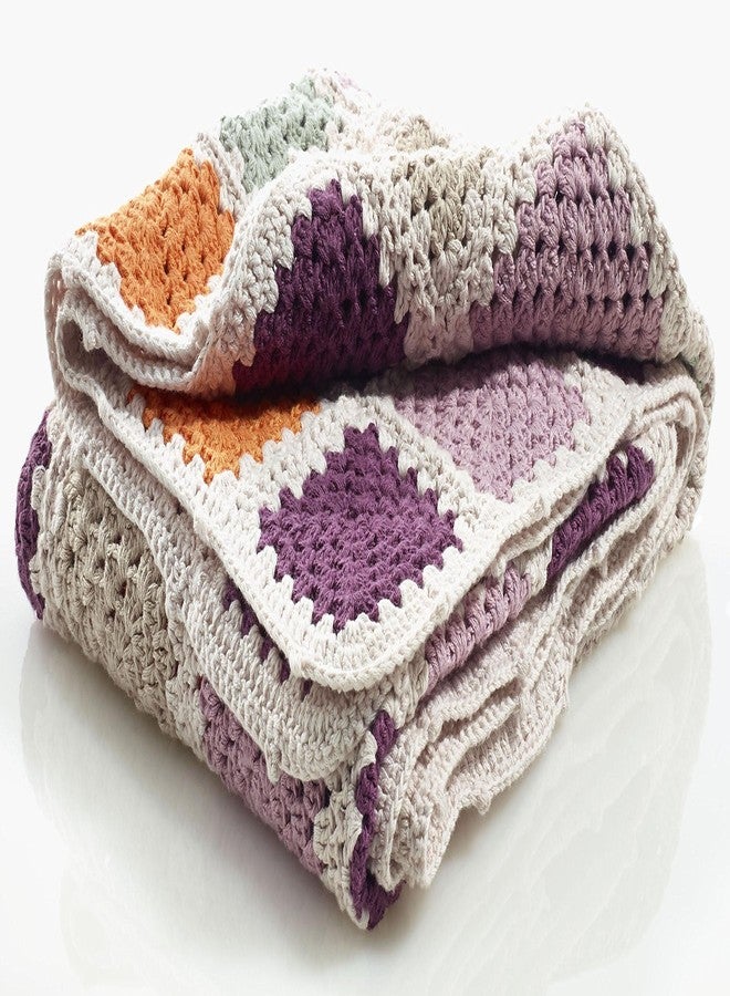 Pebble Handmade Blanket - Purple Granny Square Baby Blanket - Image 2