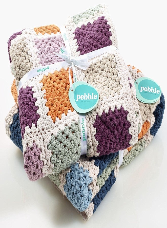 Pebble Handmade Blanket - Purple Granny Square Baby Blanket - Image 4