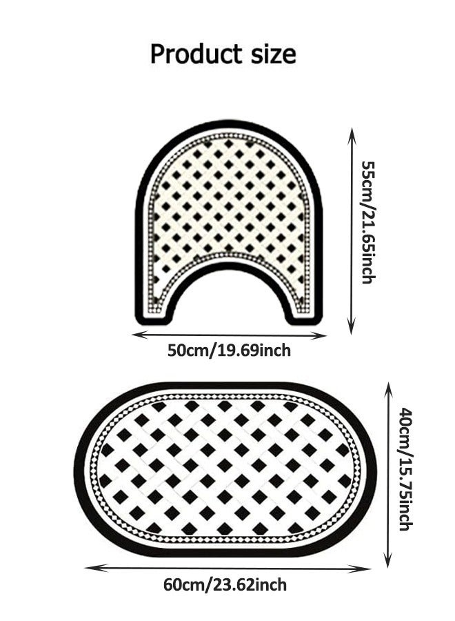 Bathroom carpet, non-slip bath mat, strong water absorption, durable, machine washable, suitable for shower room, toilet - Image 2