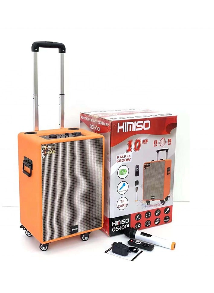 كيميسو سماعة كيميسو QS-1001 محمولة لاسلكية بمقاس 10 بوصة – ووفر TWS قوي، بلوتوث، صوت عالي الجودة، بطارية قابلة لإعادة الشحن، مع جهاز تحكم عن بُعد - Image 1