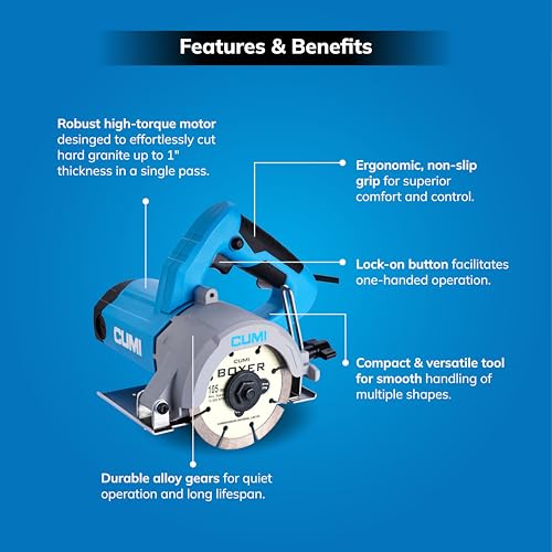 CUMI Professional Tile Cutter, 110mm Wheel, 1350W, 12000 RPM, 34mm Cutting Depth - Image 2