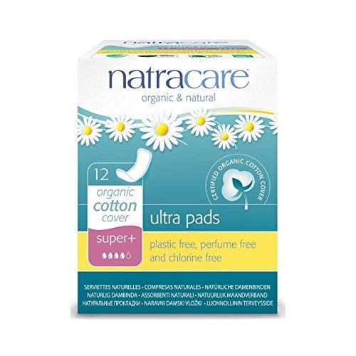 Natracare Slim Fitting Ultra Pads Without Wings, Super Plus, Made with Certified Organic Cotton, Ecologically Certified Cellulose Pulp and Plant Starch (1 Pack, 12 Pads Total) - Image 1