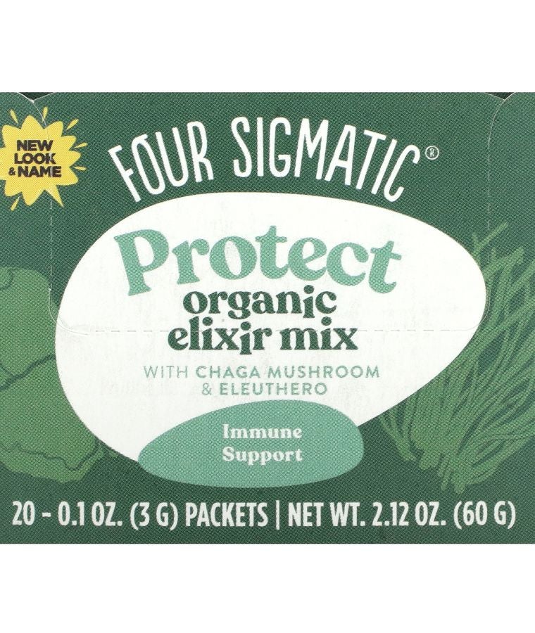 Four Sigmatic Protect Organic Elixir Mix With Chaga Mushroom & Eleuthero Caffeine Free 20 Packets 0.1 oz (3 g) Each