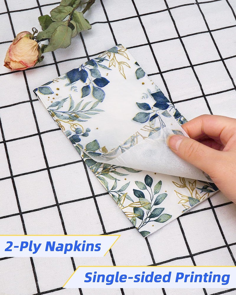 Lzerking Napkins Disposable 210 Pcs Blue Paper Dinner Napkins Bulk 2-Ply 13x15.75 Inches Guest Towels Disposable Bathroom for Party  Wedding  Holiday  Decorations  - Image 1