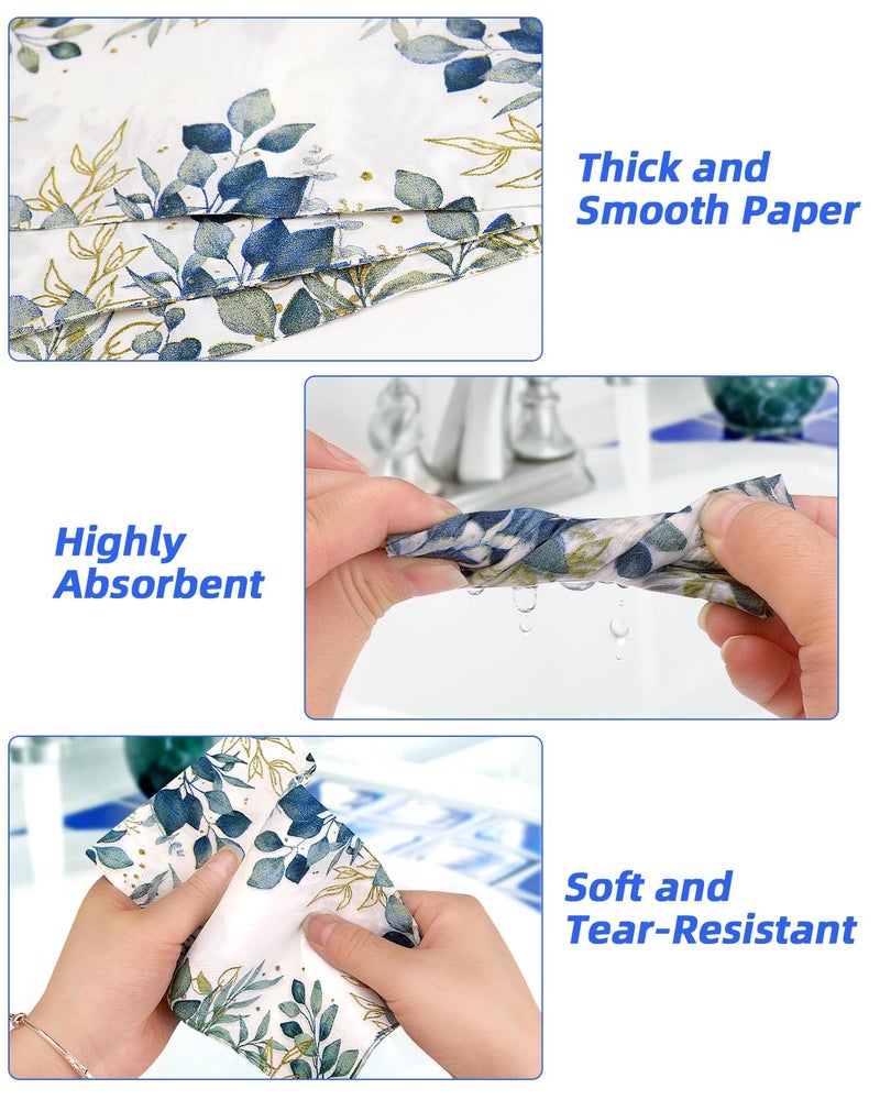Lzerking Napkins Disposable 210 Pcs Blue Paper Dinner Napkins Bulk 2-Ply 13x15.75 Inches Guest Towels Disposable Bathroom for Party  Wedding  Holiday  Decorations  - Image 2