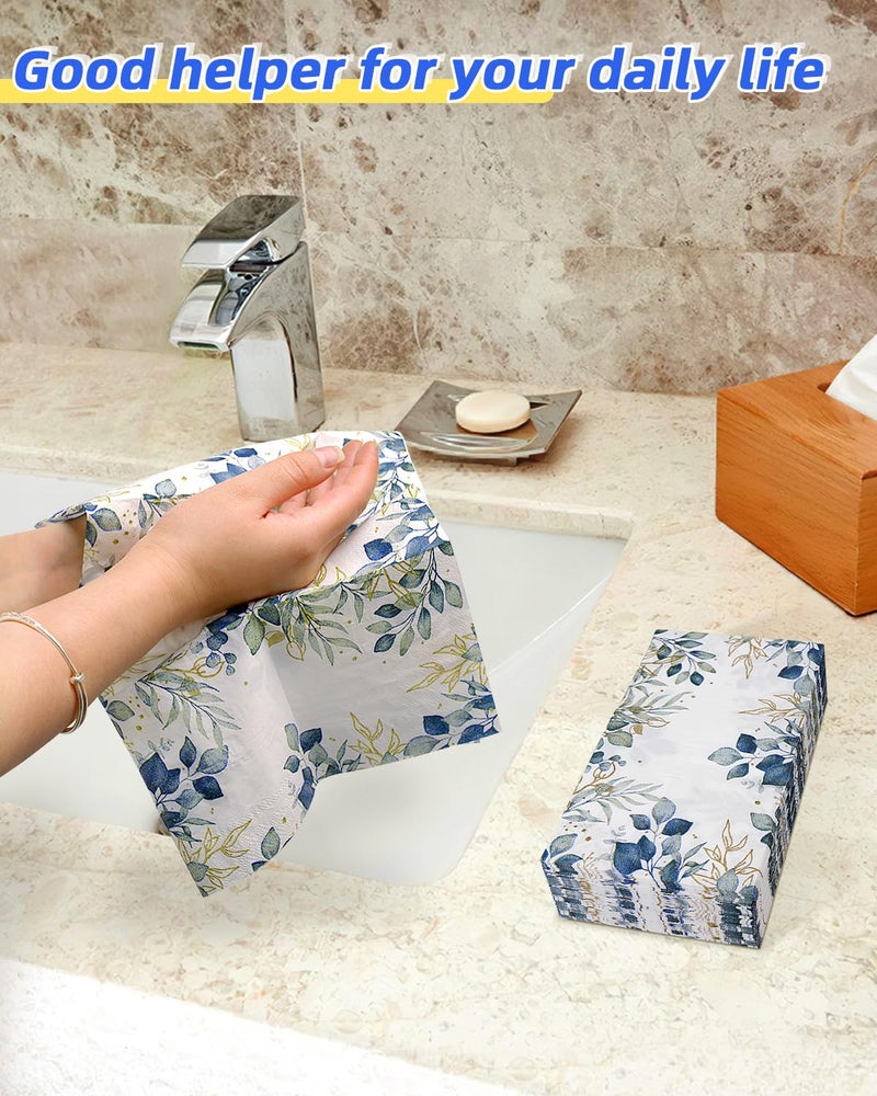 Lzerking Napkins Disposable 210 Pcs Blue Paper Dinner Napkins Bulk 2-Ply 13x15.75 Inches Guest Towels Disposable Bathroom for Party  Wedding  Holiday  Decorations  - Image 4