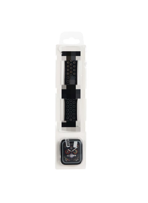 Suitable For Apple Nike Two-color Silicone Watch Band Set For Apple Watch7/SE/6/5/4321 Sport-Color:Black Gray-Exterior Dimension:40MMS/M Short