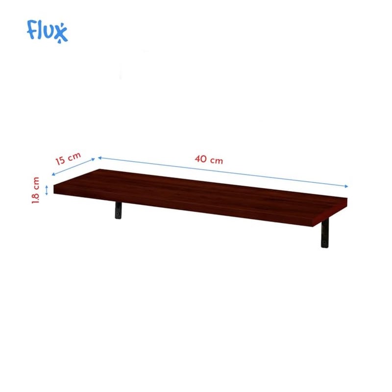 flux 20 Inch Wooden Floating Shelves for Wall Home Decorative Shelf Wall Mounted Ledge Shelf for Bathroom Bedroom Living Room Home and Office Pack of 3 Rustic Red - Image 3