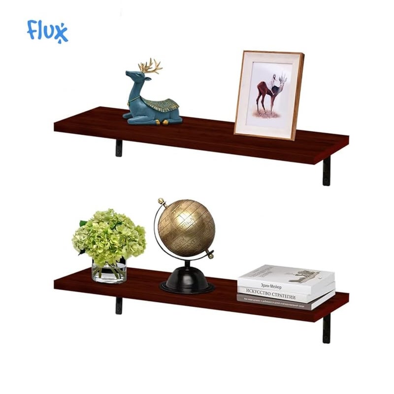 flux 20 Inch Wooden Floating Shelves for Wall Home Decorative Shelf Wall Mounted Ledge Shelf for Bathroom Bedroom Living Room Home and Office Pack of 3 Rustic Red - Image 5