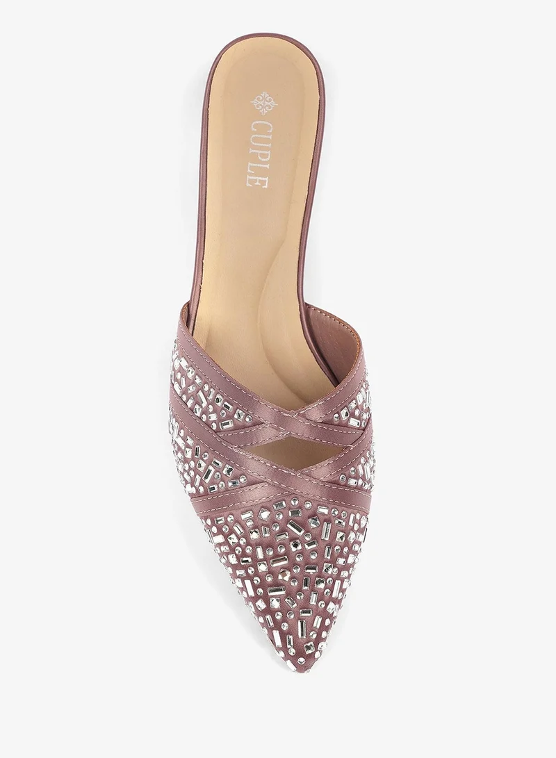 Cuple  Womens pointed-toe block heel mules for Women | Best Price UAE