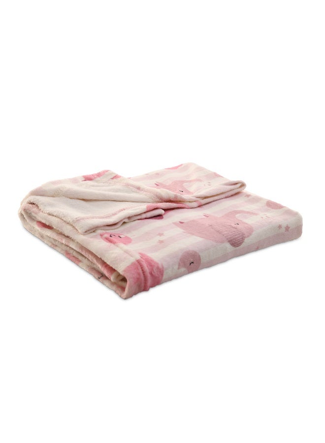 منترا بطانية أطفال مايكروفيبر ( Super Soft Printed ) Elephants Design  - Image 2