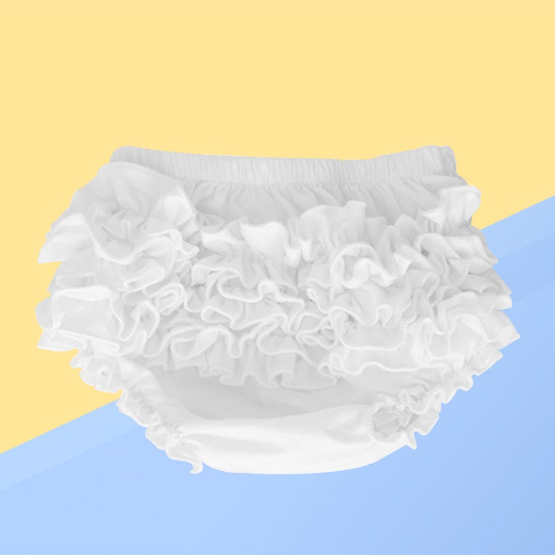 Baby Girl Lace Cotton Diaper Cover for Halloween Size L(White) - Image 1
