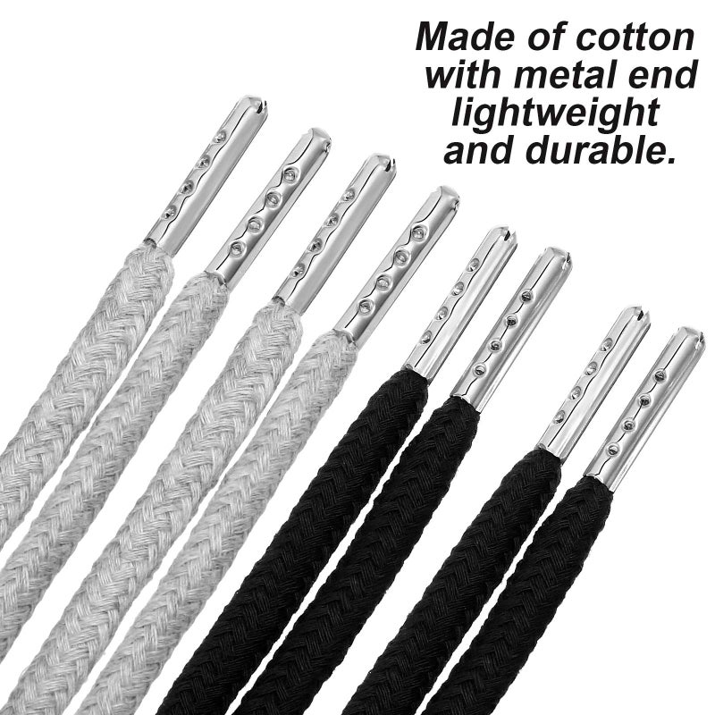 Jetec Drawstring Cords Replacement Drawstrings with Easy Threader for Sweatpants Shorts Pants Jackets Coats (Black  Grey) - Image 4