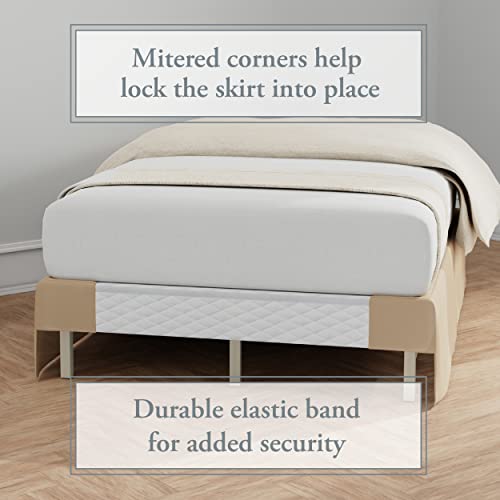 Bed Maker's Bed Maker’s Never Lift Your Mattress Bed Skirt, Designed for Box Spring Beds, Split Corners, 14 Inch Drop Length, King, Mocha - Image 5