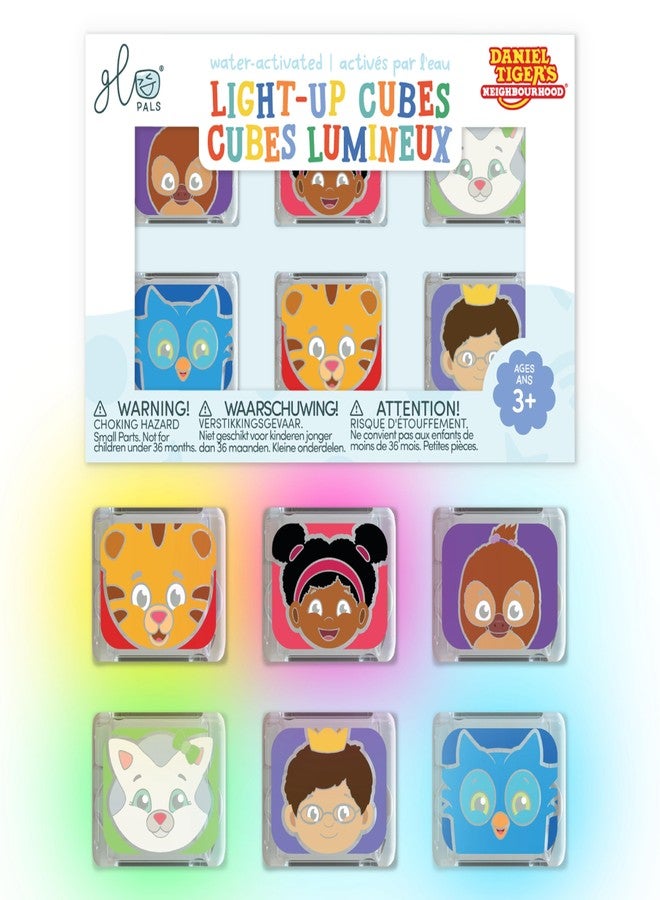 Glo Pals Daniel Tiger & Friends Water-Activated Light-Up Toy Cubes, 6 Pack - Image 1