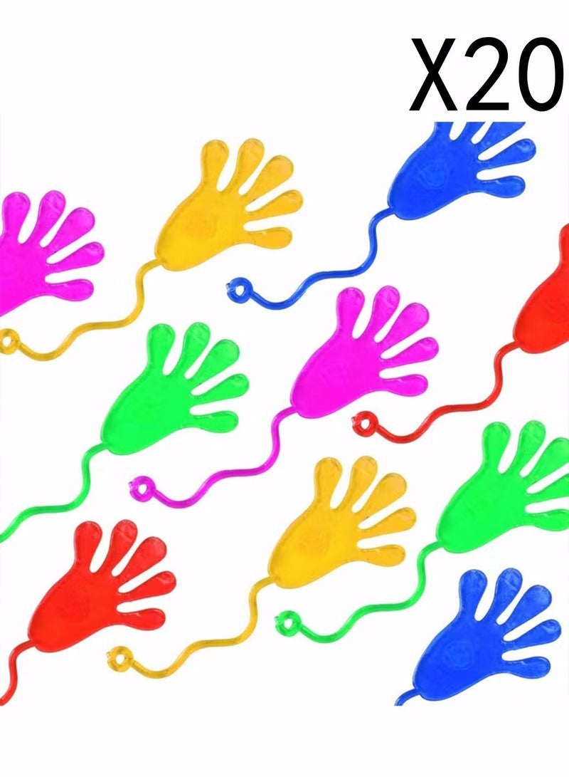20 PCS Sticky Hands, Sticky Finger, Kids' Party Favor Sets, Fun Toys, Party Favors, Wacky Fun Stretchy Sticky Hands, Party Favors, Birthday Parties Articles, Toys for Sensory Kids - Image 1