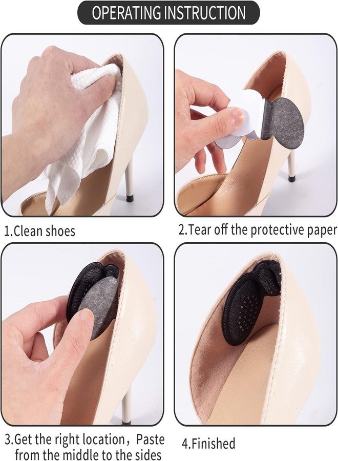 MINNESOTA Self-Adhesive Heel Grip Liner Cushion Inserts for Loose Shoes Foam Material, Foot Care Protector Grips Liners, Filler Improved Shoe Fit and Comfort For Men & Women - Pack Of 1 Pair - Black - Image 3